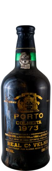 1973 Real Companhia Velha Colheita Porto (garrafa pirogravada em ouro)