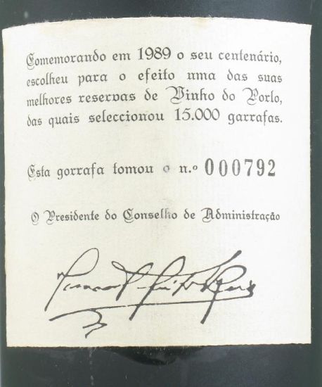 Real Companhia Velha Centenário 1889-1989 Port