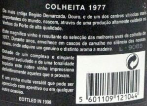 1977 Real Companhia Velha Colheita Port