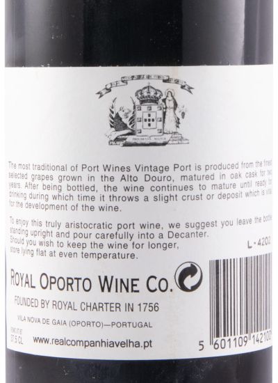 1987 Real Companhia Velha Vintage Port (former bottle) 37.5cl