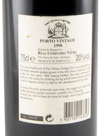 1998 Real Companhia Velha Vintage Port