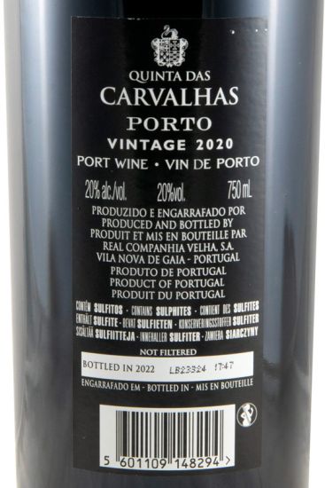 2020 Quinta das Carvalhas Vintage Porto
