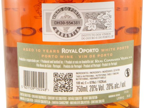 Real Companhia Velha Royal Oporto Branco 10 anos Porto