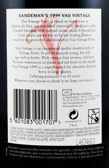 1999 Sandeman Vau Vintage Porto