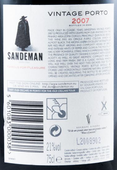 2007 Sandeman Vintage Porto
