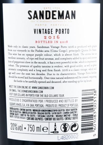 2016 Sandeman Vintage Port