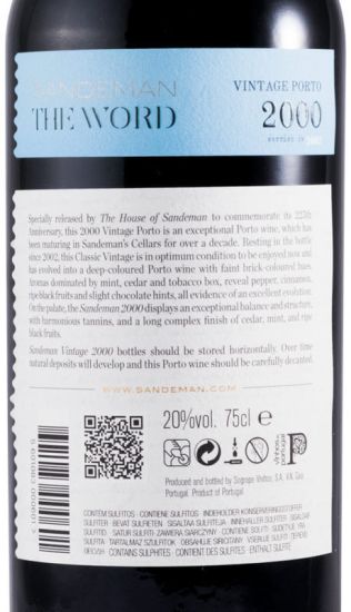 2000 Colecção Sandeman 225 Anos Vintage Porto 6x75cl
