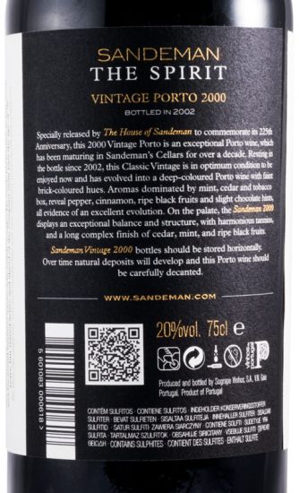 2000 Colecção Sandeman 225 Anos Vintage Porto 6x75cl