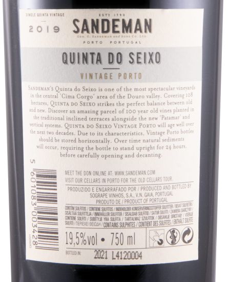 2019 Sandeman Quinta do Seixo Vintage Porto