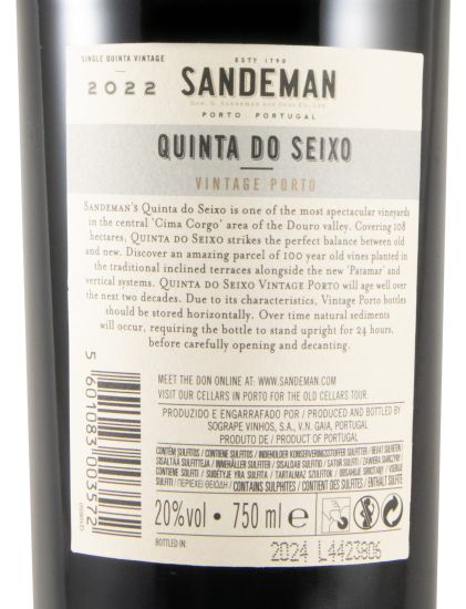 2022 Sandeman Quinta do Seixo Vintage Porto