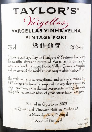 2007 Taylor's Quinta de Vargellas Vinha Velha Vintage Porto