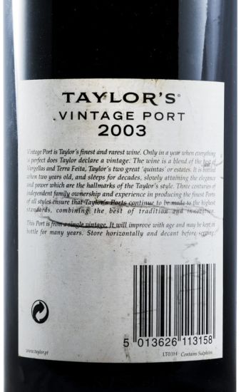 2003 Taylor's Vintage Porto 37,5cl