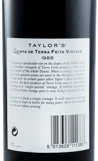 1988 Taylor's Quinta de Terra Feita Vintage Porto 37,5cl