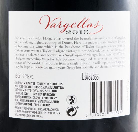 2015 Taylor's Quinta de Vargellas Vintage Port 1.5L