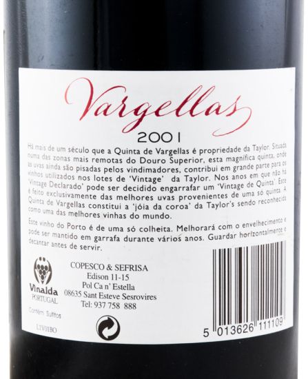 2001 Taylor's Quinta de Vargellas Vintage Porto