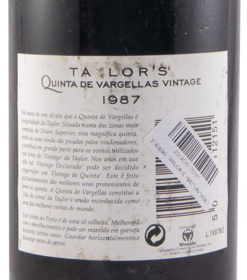 1987 Taylor's Quinta de Vargellas Vintage Porto