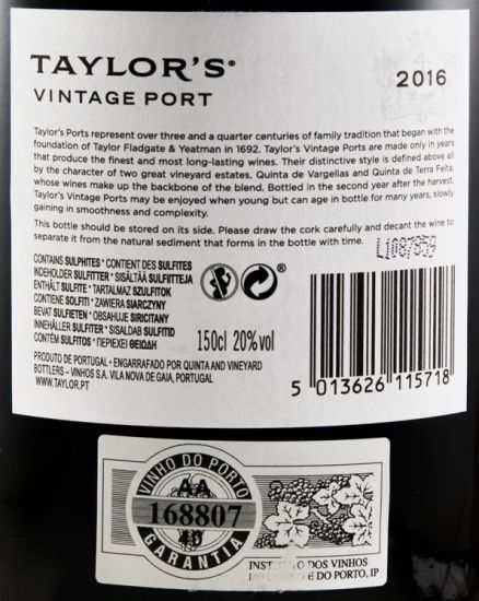 2016 Taylor's Vintage Porto 1,5L