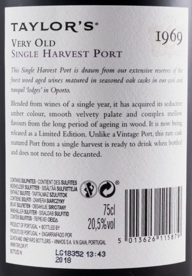 1969 Taylor's Very Old Single Harvest Limited Edition Port