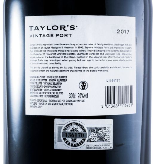 2017 Taylor's Vintage Porto 3L