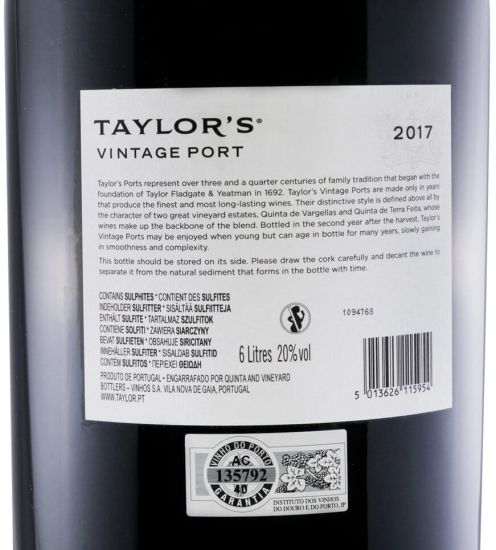 2017 Taylor's Vintage Porto 6L
