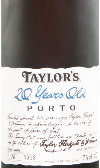 Taylor's 20 anos Porto (engarrafado em 1989)