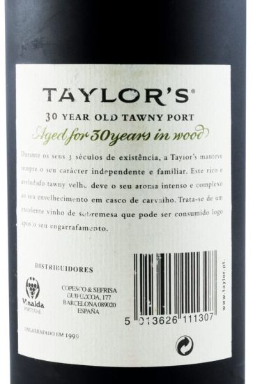 Taylor's 30 anos Porto (engarrafado em 1999)