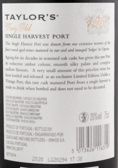 1961 Taylor's Single Harvest Port