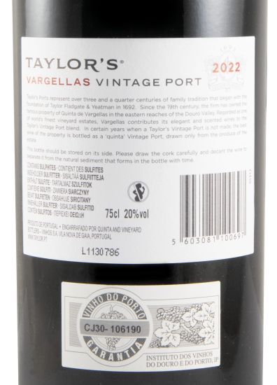 2022 Taylor's Quinta de Vargellas Vintage Porto