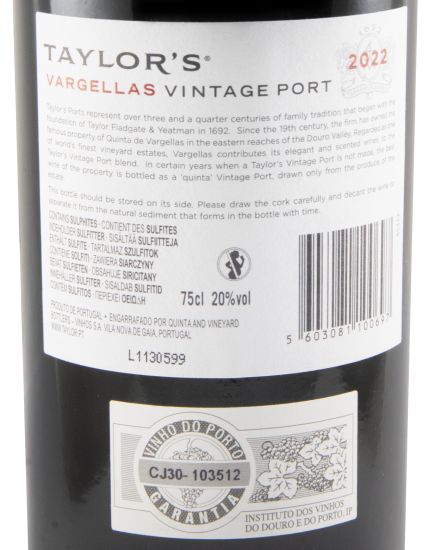 2022 Taylor's Quinta de Vargellas Vintage Porto