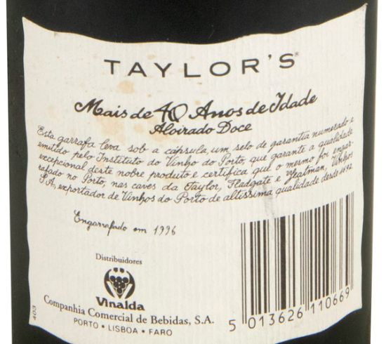 Taylor's 40 years Port (bottled in 1996)