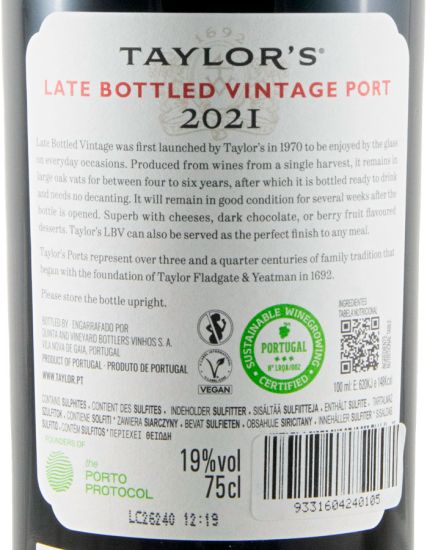 2021 Taylor's LBV Porto