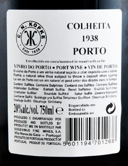 1938 Kopke Colheita Port