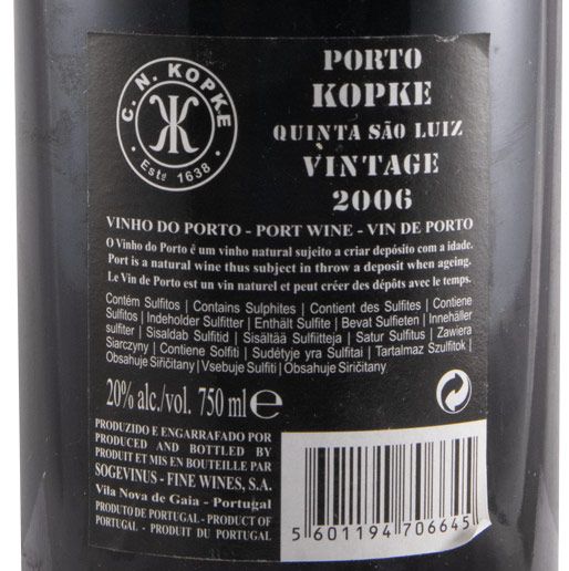 2006 Kopke Quinta de São Luiz Vintage Porto