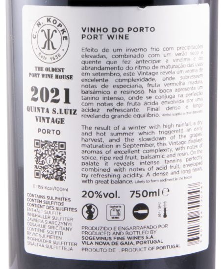 2021 Kopke Quinta de São Luiz Vintage Porto