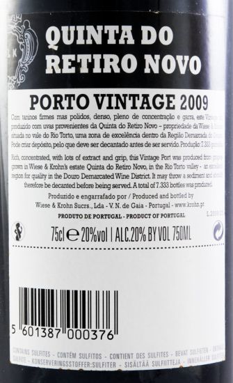 2009 Krohn Quinta do Retiro Novo Vintage Porto