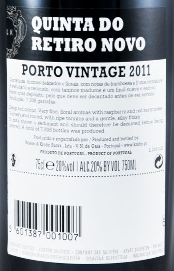 2011 Krohn Quinta do Retiro Novo Vintage Porto