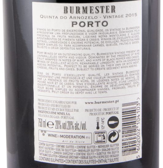 2015 Burmester Quinta do Arnozelo Vintage Porto