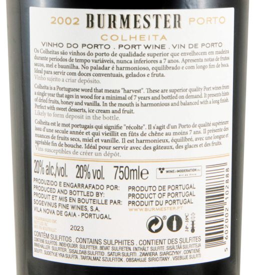 2002 Burmester Colheita Port