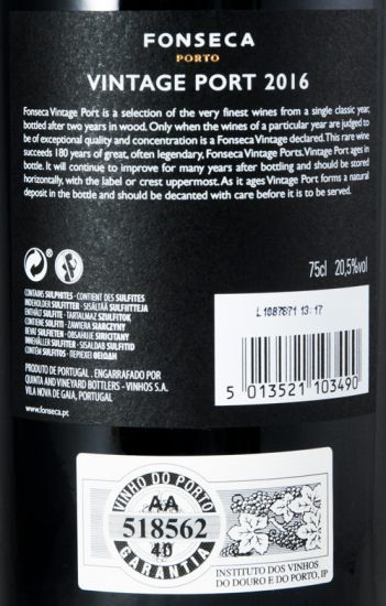 2016 Fonseca Vintage Porto