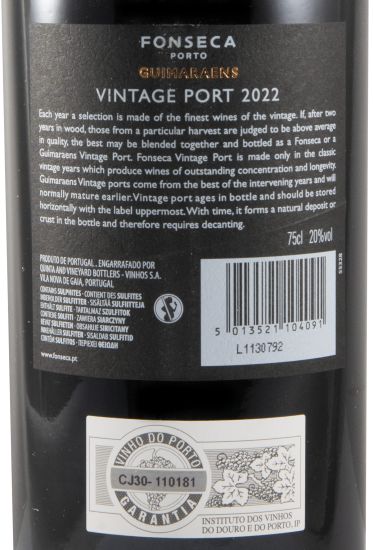2022 Fonseca Guimaraens Vintage Porto (caixa de madeira)