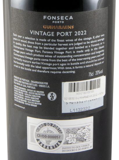 2022 Fonseca Guimaraens Vintage Porto