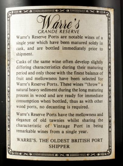 1962 Warre's Grande Reserva Porto