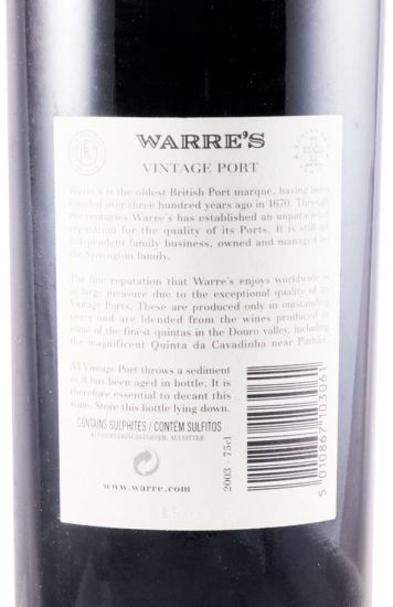 2003 Warre's Vintage Porto