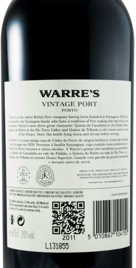 2011 Warre's Vintage Port