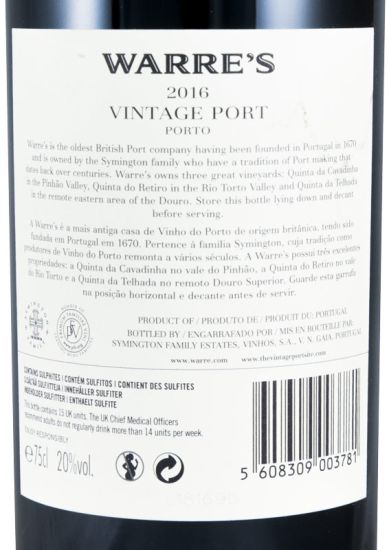 2016 Warre's Vintage Porto