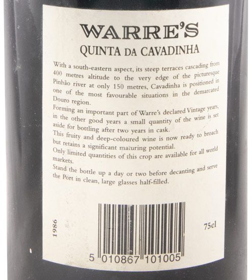 1986 Warre's Quinta da Cavadinha Vintage Porto