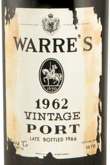 1962 Warre's Vintage Porto (engarrafado em 1966 e com rótulo danificado)