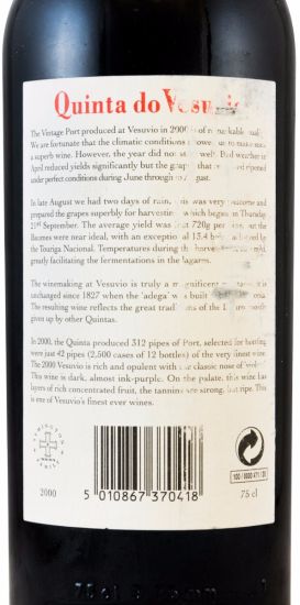 2000 Quinta do Vesuvio Vintage Port (damaged label)