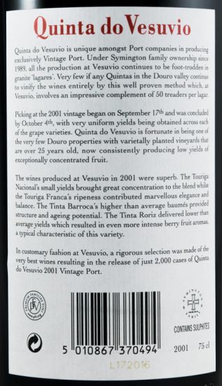 2001 Quinta do Vesuvio Vintage Porto