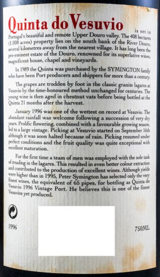 1996 Quinta do Vesuvio Vintage Porto